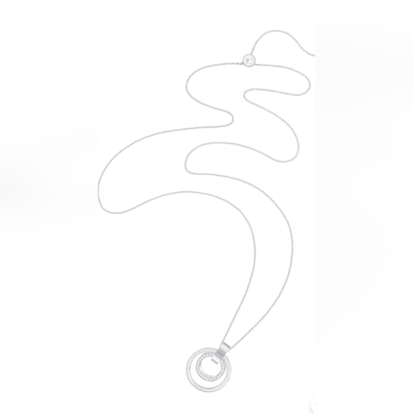 SWAROVSKI Crystal Medium White Hollow Rhodium-Plated Pendant - Picture 3 of 4